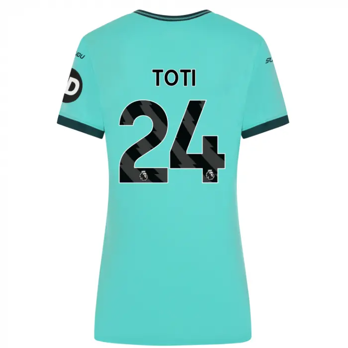 Wolverhampton Wanderers Shop | 2025-26 Wolves Away Shirt – Womens TOTI 24 Wolverhampton Wanderers Merchandise